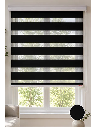 Cortina Roller Duo Zebra Color Negra 