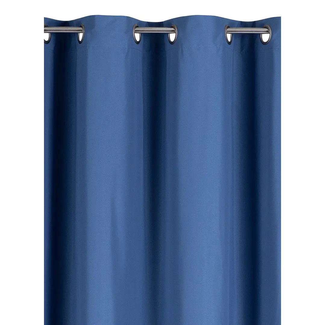 Cortina Blackout 100% Engomada Termica Tela Ligera 140x225 - Microfibra Premium - 2 Paños Azul 7