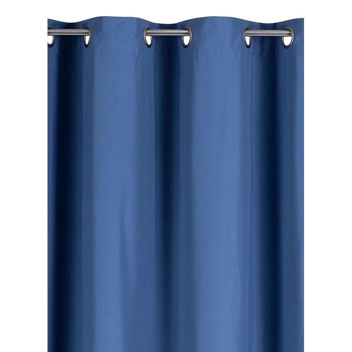 Cortina Blackout 100% Engomada Termica Tela Ligera 140x225 - Microfibra Premium - 2 Paños Azul 7