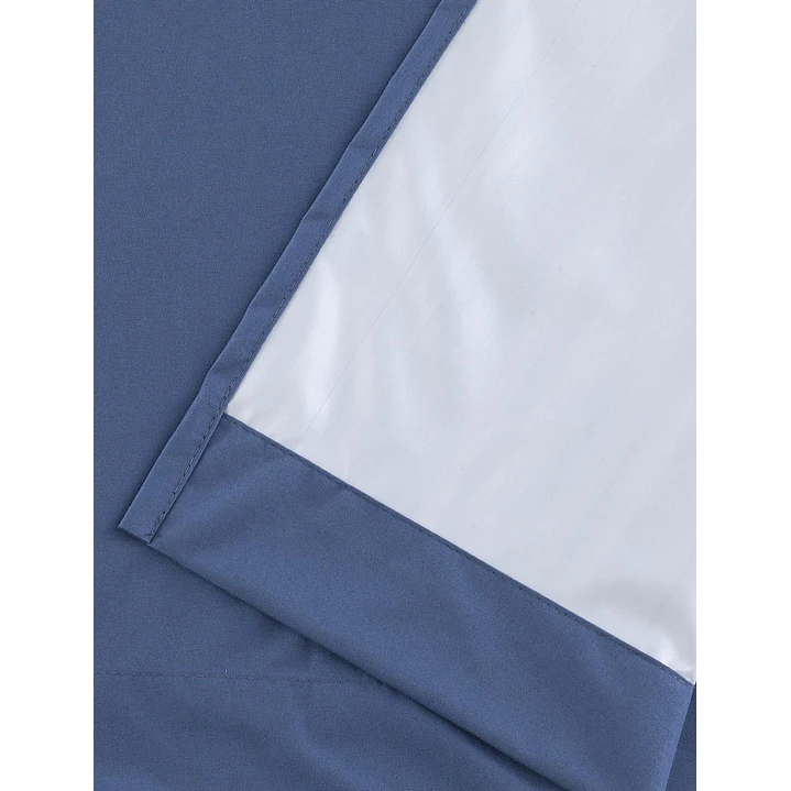 Cortina Blackout 100% Engomada Termica Tela Ligera 140x225 - Microfibra Premium - 2 Paños Azul 8