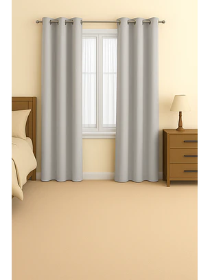Cortina Blackout 100% Engomada Termica Tela Ligera 140x225 - Microfibra Premium - 2 Paños Marfil