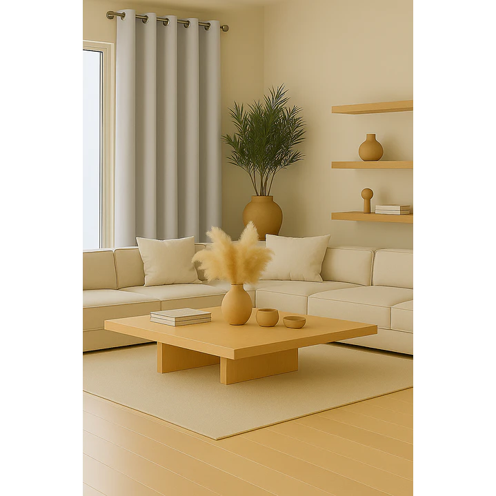 Cortina Blackout 100% Engomada Termica Tela Ligera 140x225 - Microfibra Premium - 2 Paños Marfil 2