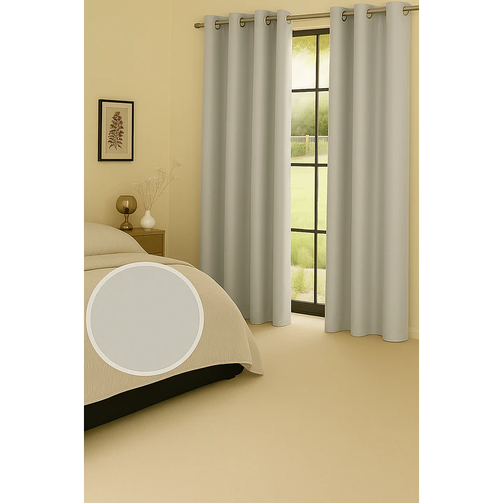 Cortina Blackout 100% Engomada Termica Tela Ligera 140x225 - Microfibra Premium - 2 Paños Marfil 4
