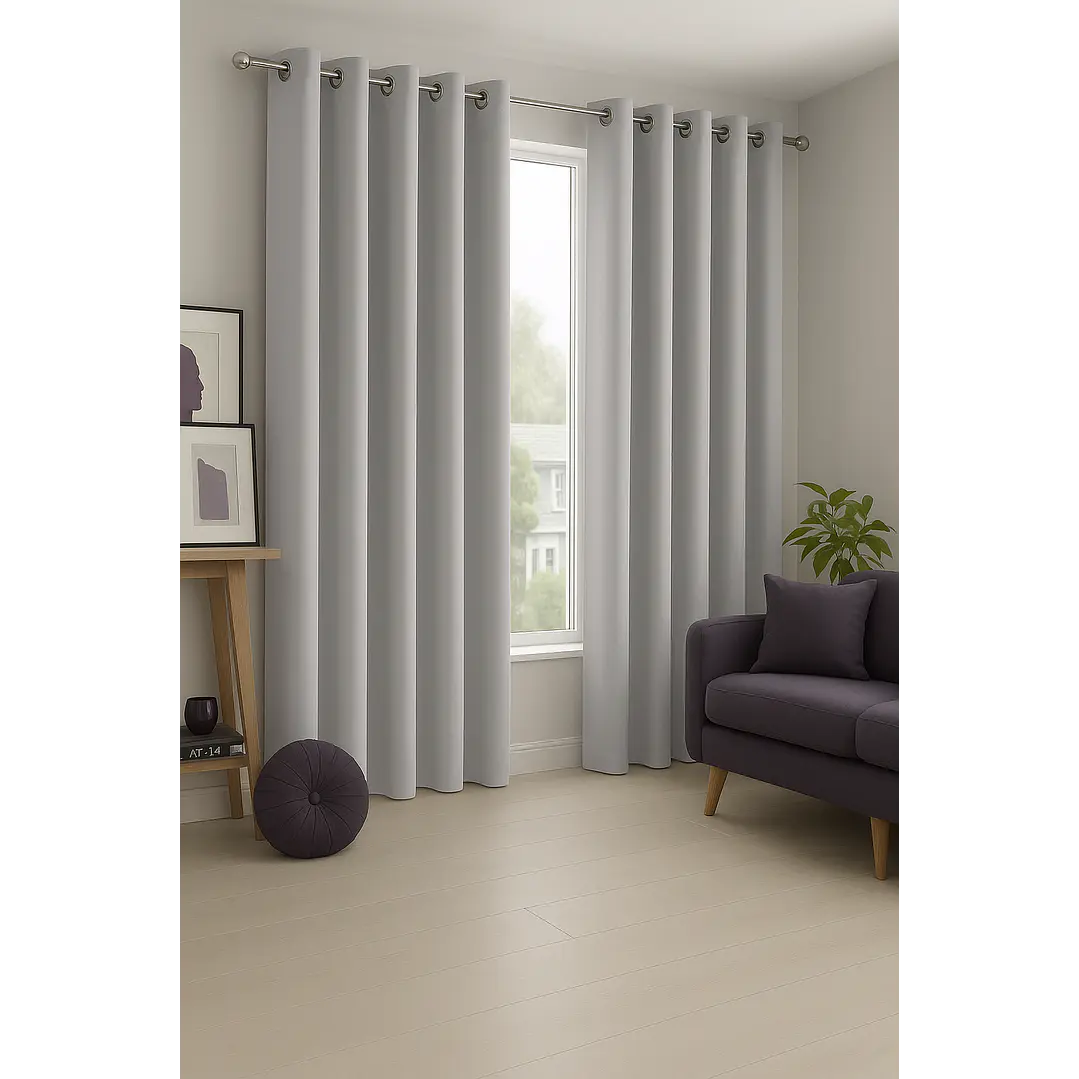 Cortina Blackout 100% Engomada Termica Tela Ligera 140x225 - Microfibra Premium - 2 Paños Marfil 5