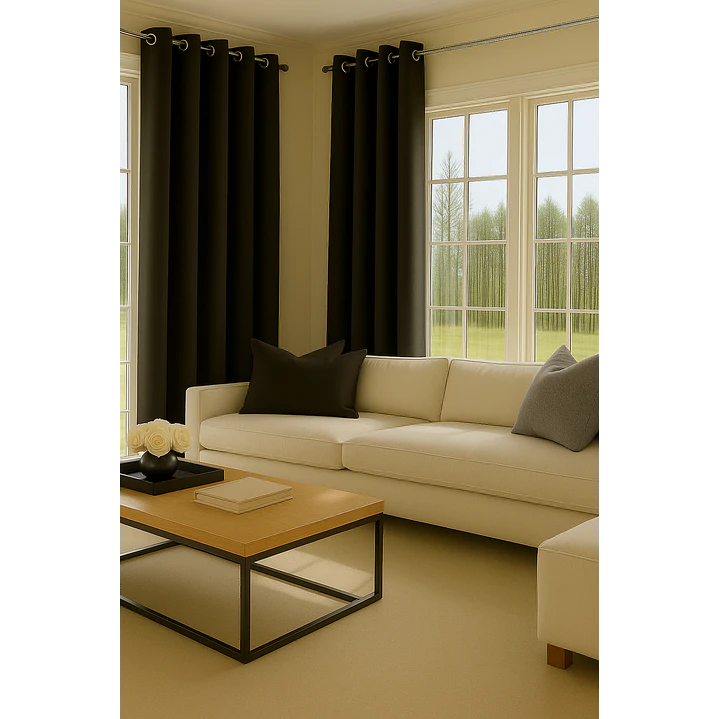 Cortina Blackout 100% Engomada Termica Tela Ligera 140x225 - Microfibra Premium - 2 Paños Cafe Oscur 3