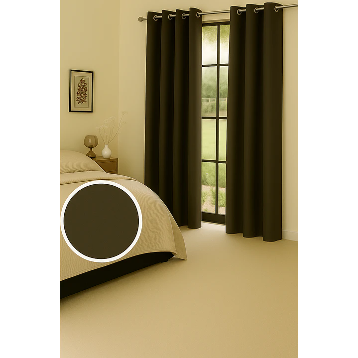 Cortina Blackout 100% Engomada Termica Tela Ligera 140x225 - Microfibra Premium - 2 Paños Cafe Oscur 4