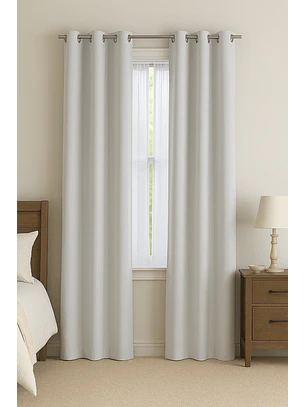 Cortina Blackout 100% Engomada Termica Tela Ligera 140x225 - Microfibra Premium - 2 Paños Blanco