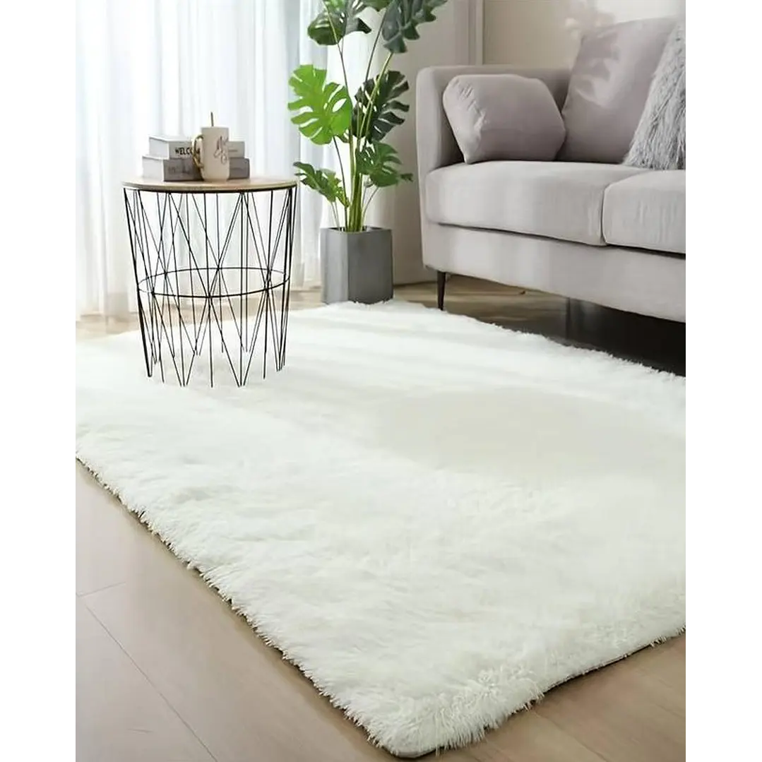 Alfombra Peluda Shaggy Crema 150x200 Clems 3