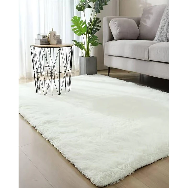 Alfombra Peluda Shaggy Crema 150x200 Clems 3