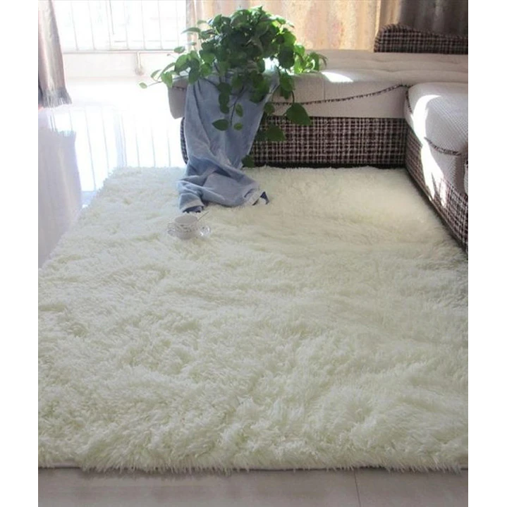 Alfombra Peluda Shaggy Crema 150x200 Clems 4