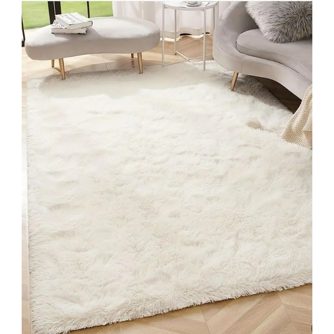 Alfombra Peluda Shaggy Crema 150x200 Clems 6
