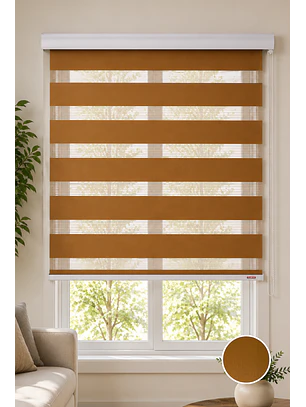 Cortina Roller Duo Zebra Color Madera