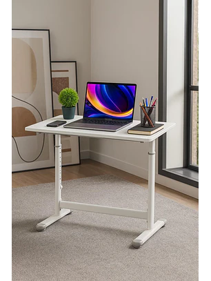 Escritorio Funcional Altura Ajustable 120x60x63-86cm Blanco