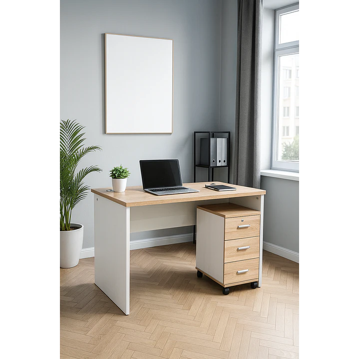 Escritorio de Oficina Mesa de Trabajo Con Cajonera 2