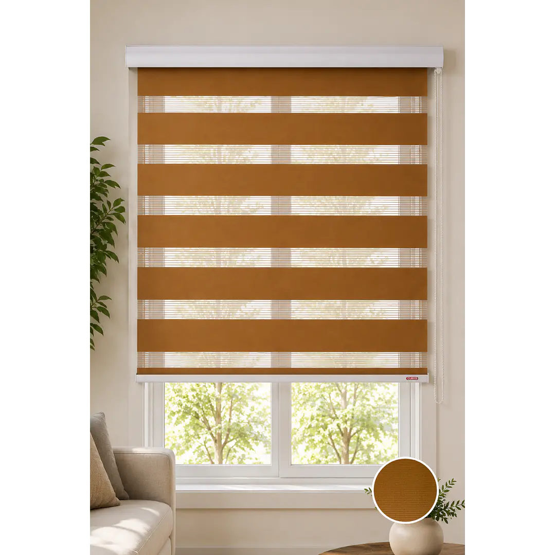 Cortina Roller Duo Zebra Color Madera 1