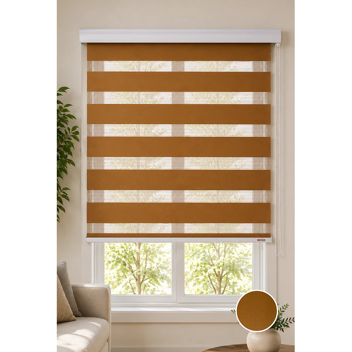 Cortina Roller Duo Zebra Color Madera 1