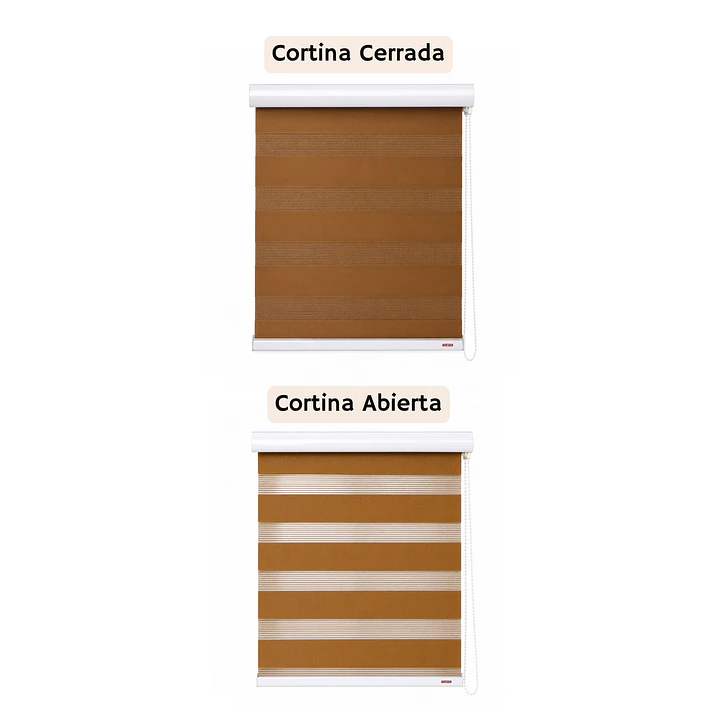 Cortina Roller Duo Zebra Color Madera 2