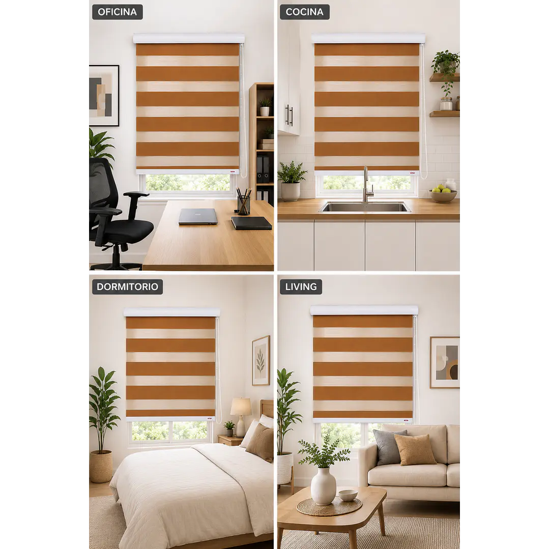 Cortina Roller Duo Zebra Color Madera 6
