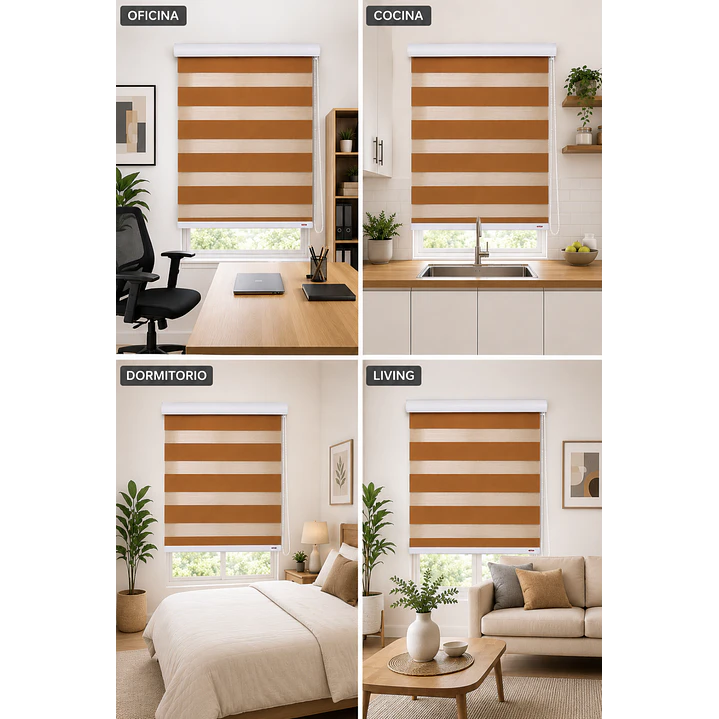 Cortina Roller Duo Zebra Color Madera 6