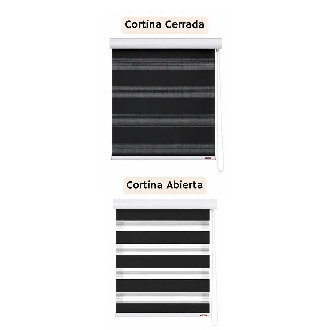 Cortina Roller Duo Zebra Color Negra 2