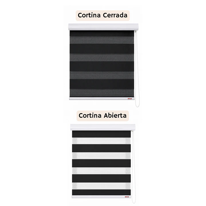 Cortina Roller Duo Zebra Color Negra 2