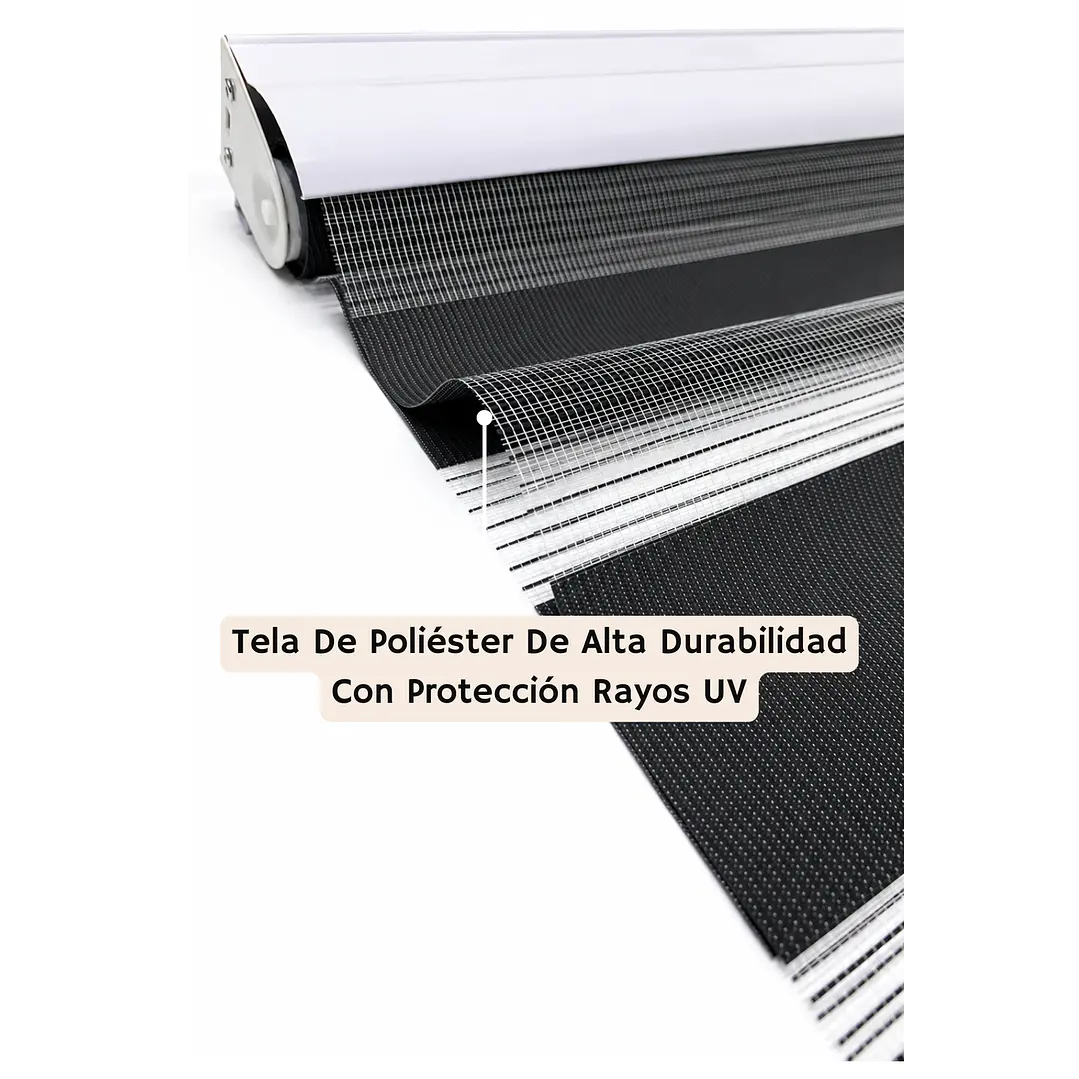 Cortina Roller Duo Zebra Color Negra 4