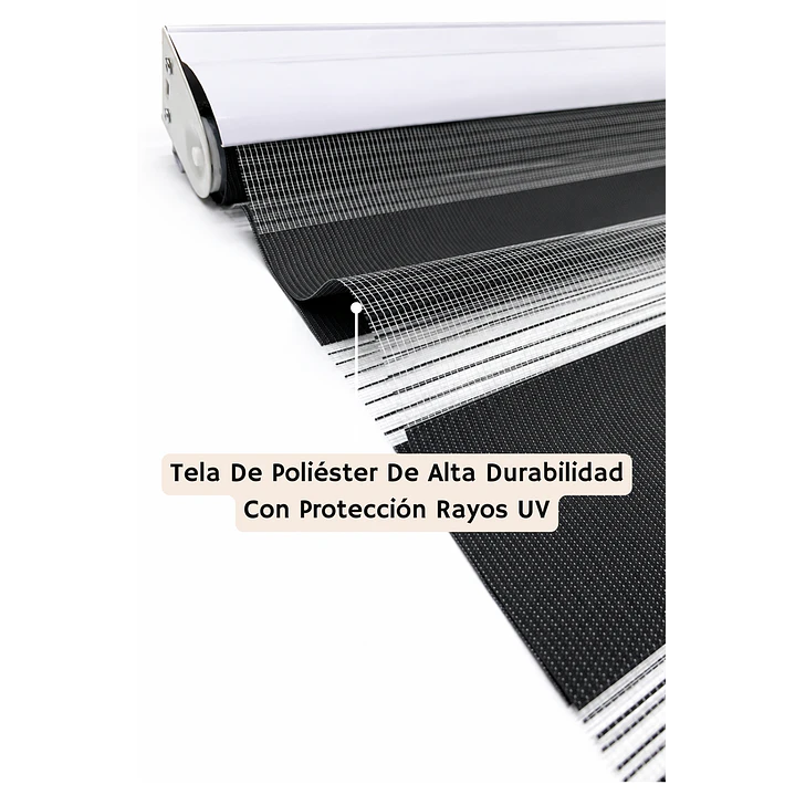 Cortina Roller Duo Zebra Color Negra 4