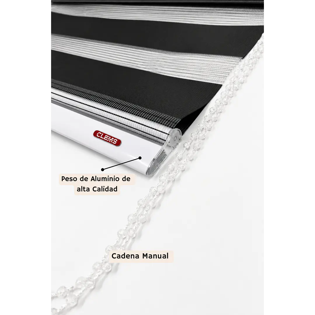Cortina Roller Duo Zebra Color Negra 5