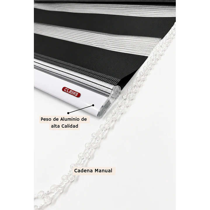 Cortina Roller Duo Zebra Color Negra 5