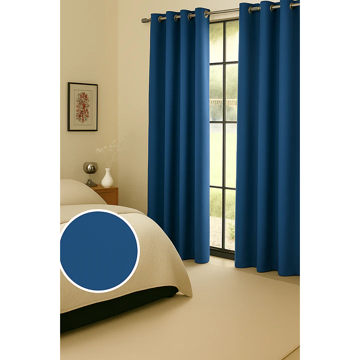 Cortina Blackout 100% Engomada Termica Tela Ligera 140x225 - Microfibra Premium - 2 Paños Negro 12