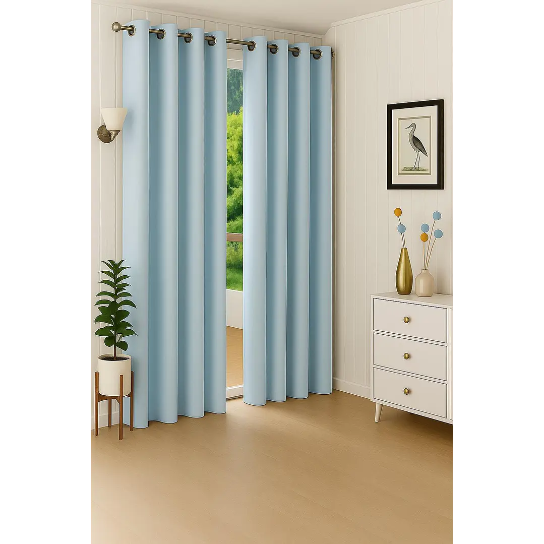 Cortina Blackout 100% Engomada Termica Tela Ligera 140x225 - Microfibra Premium - 2 Paños Negro 22