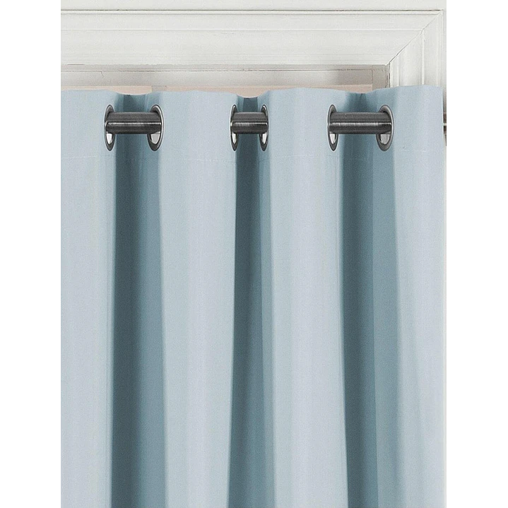Cortina Blackout 100% Engomada Termica Tela Ligera 140x225 - Microfibra Premium - 2 Paños Negro 24