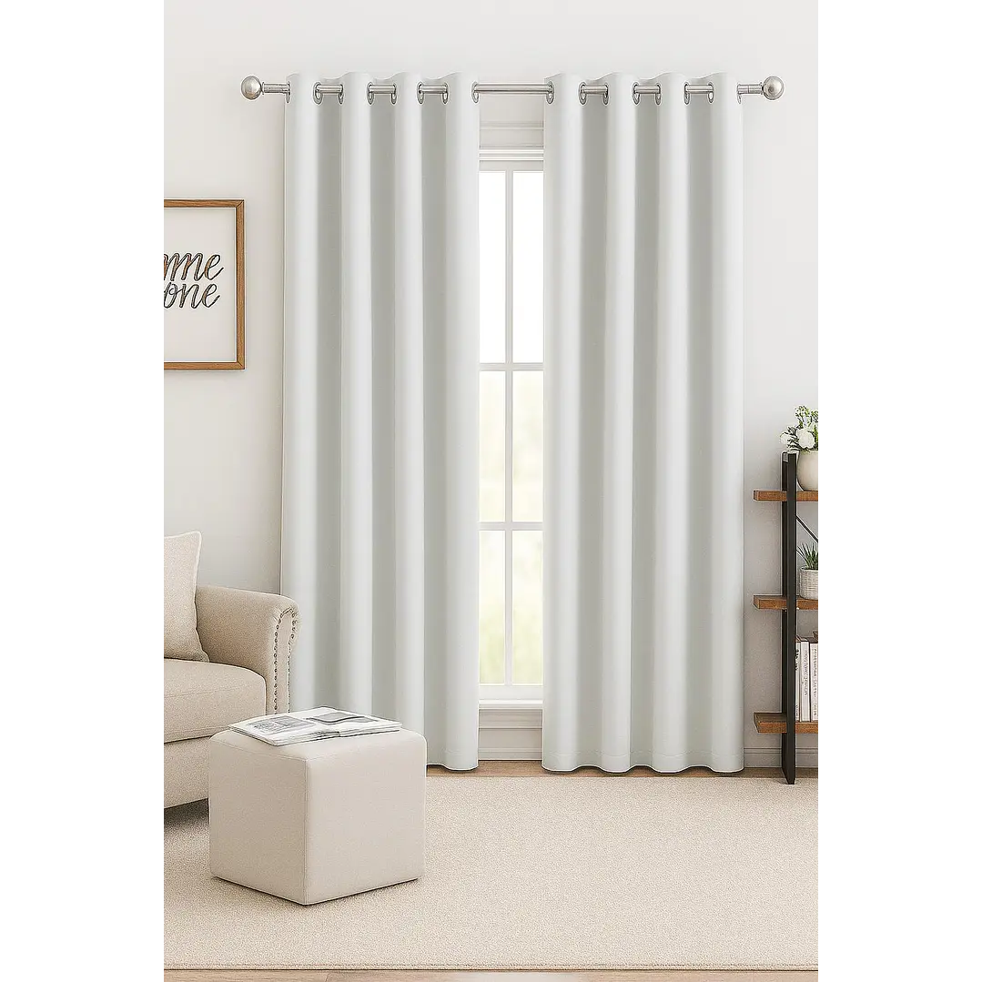 Cortina Blackout 100% Engomada Termica Tela Ligera 140x225 - Microfibra Premium - 2 Paños Negro 29