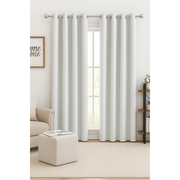 Cortina Blackout 100% Engomada Termica Tela Ligera 140x225 - Microfibra Premium - 2 Paños Negro 29