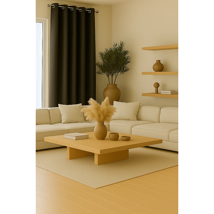 Cortina Blackout 100% Engomada Termica Tela Ligera 140x225 - Microfibra Premium - 2 Paños Negro 37