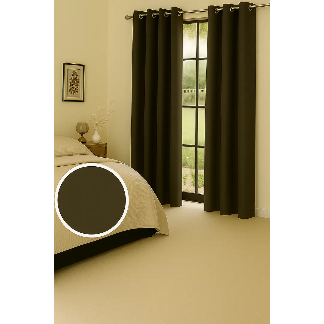 Cortina Blackout 100% Engomada Termica Tela Ligera 140x225 - Microfibra Premium - 2 Paños Negro 39