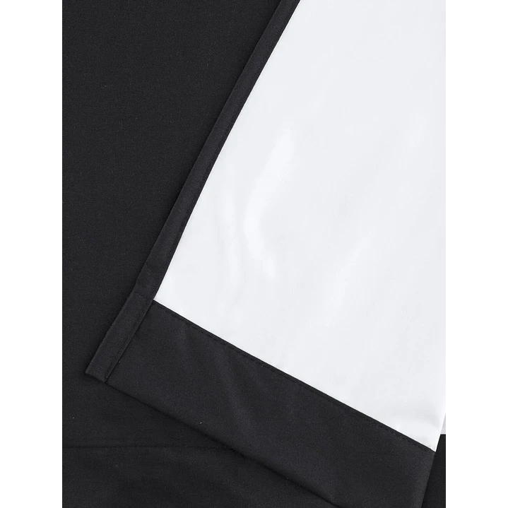 Cortina Blackout 100% Engomada Termica Tela Ligera 140x225 - Microfibra Premium - 2 Paños Negro 70