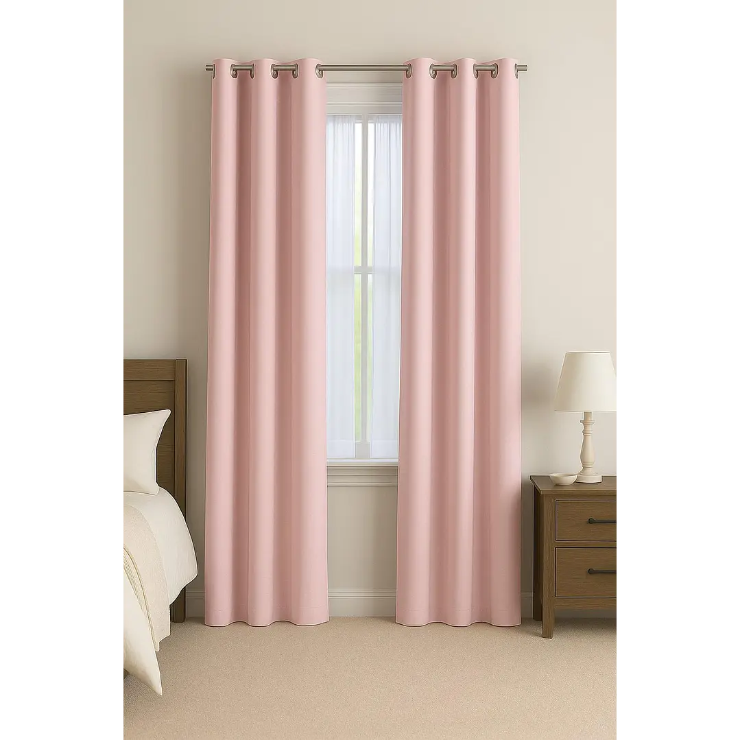 Cortina Blackout 100% Engomada Termica Tela Ligera 140x225 - Microfibra Premium - 2 Paños Negro 81