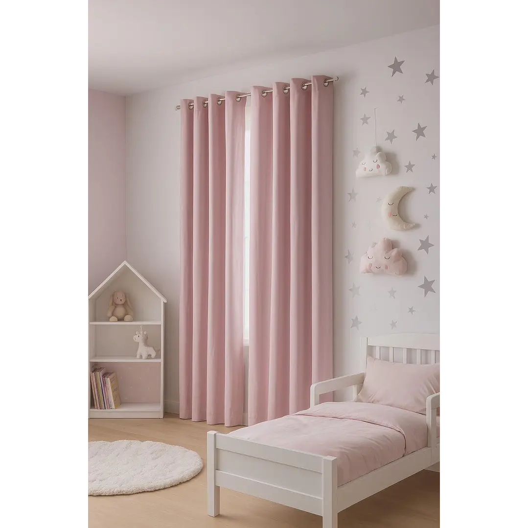 Cortina Blackout 100% Engomada Termica Tela Ligera 140x225 - Microfibra Premium - 2 Paños Negro 83