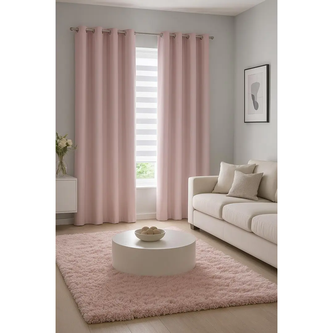 Cortina Blackout 100% Engomada Termica Tela Ligera 140x225 - Microfibra Premium - 2 Paños Negro 85