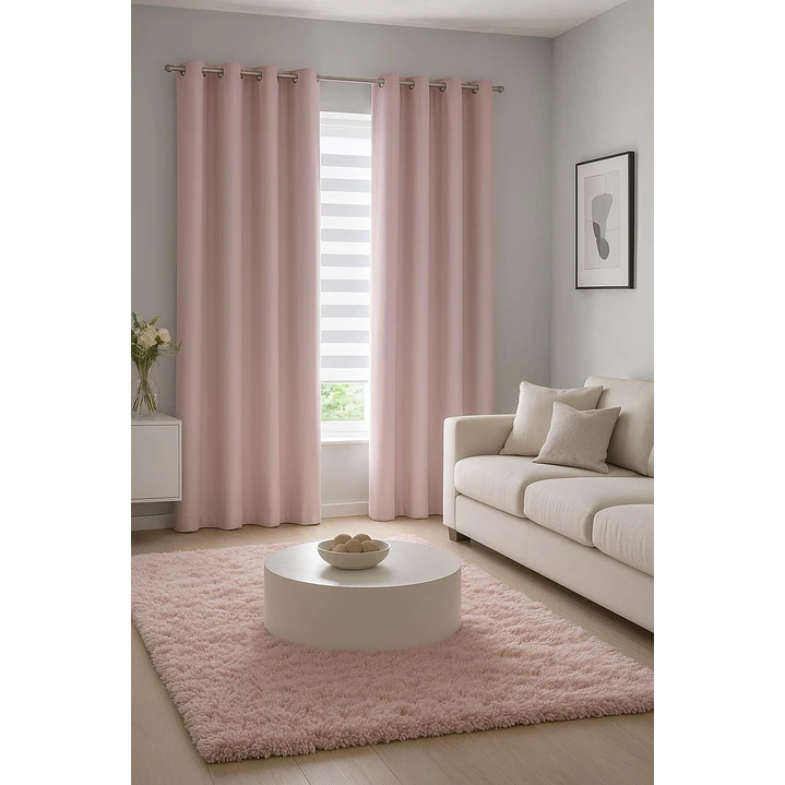 Cortina Blackout 100% Engomada Termica Tela Ligera 140x225 - Microfibra Premium - 2 Paños Negro 85