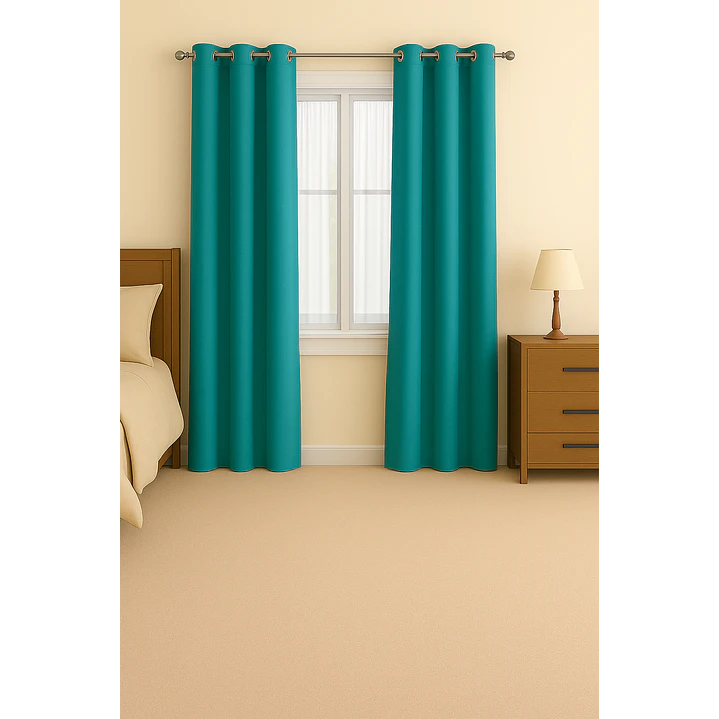 Cortina Blackout 100% Engomada Termica Tela Ligera 140x225 - Microfibra Premium - 2 Paños Negro 90