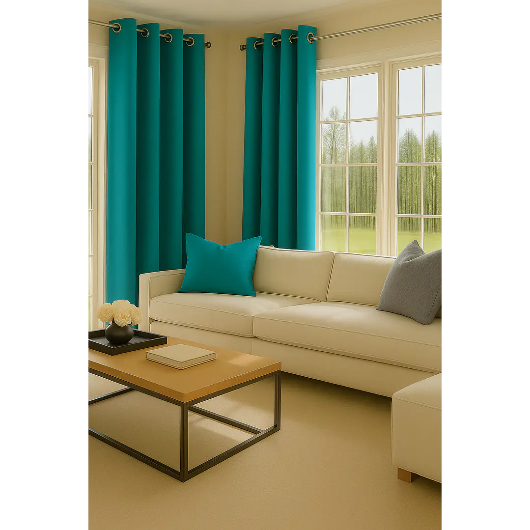 Cortina Blackout 100% Engomada Termica Tela Ligera 140x225 - Microfibra Premium - 2 Paños Negro 92