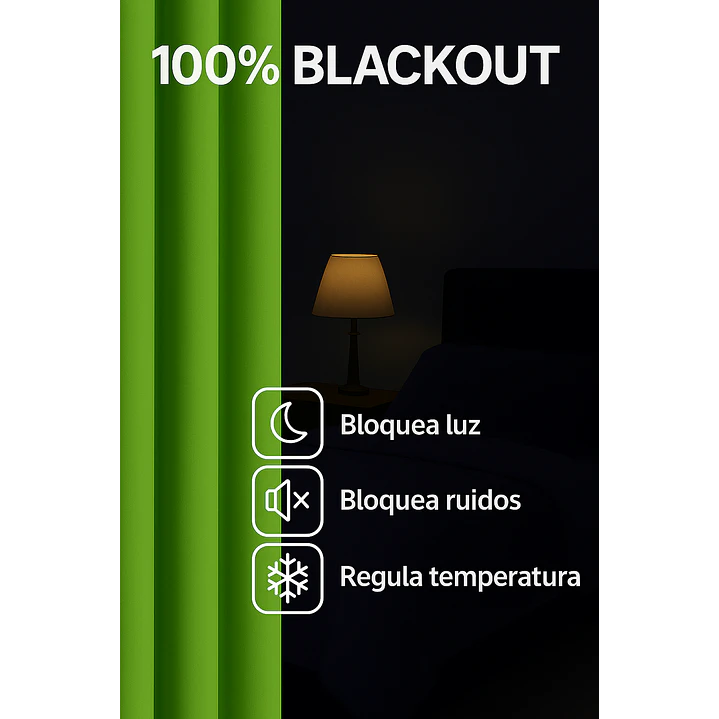 Cortina Blackout 100% Engomada Termica Tela Ligera 140x225 - Microfibra Premium - 2 Paños Negro 104