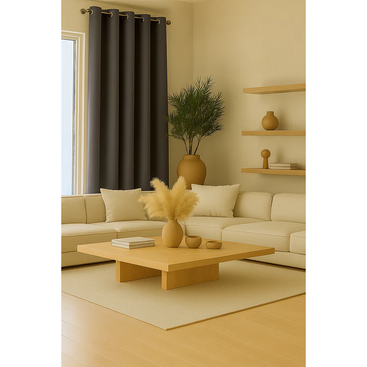 Cortina Blackout 100% Engomada Termica Tela Ligera 140x225 - Microfibra Premium - 2 Paños Negro 109