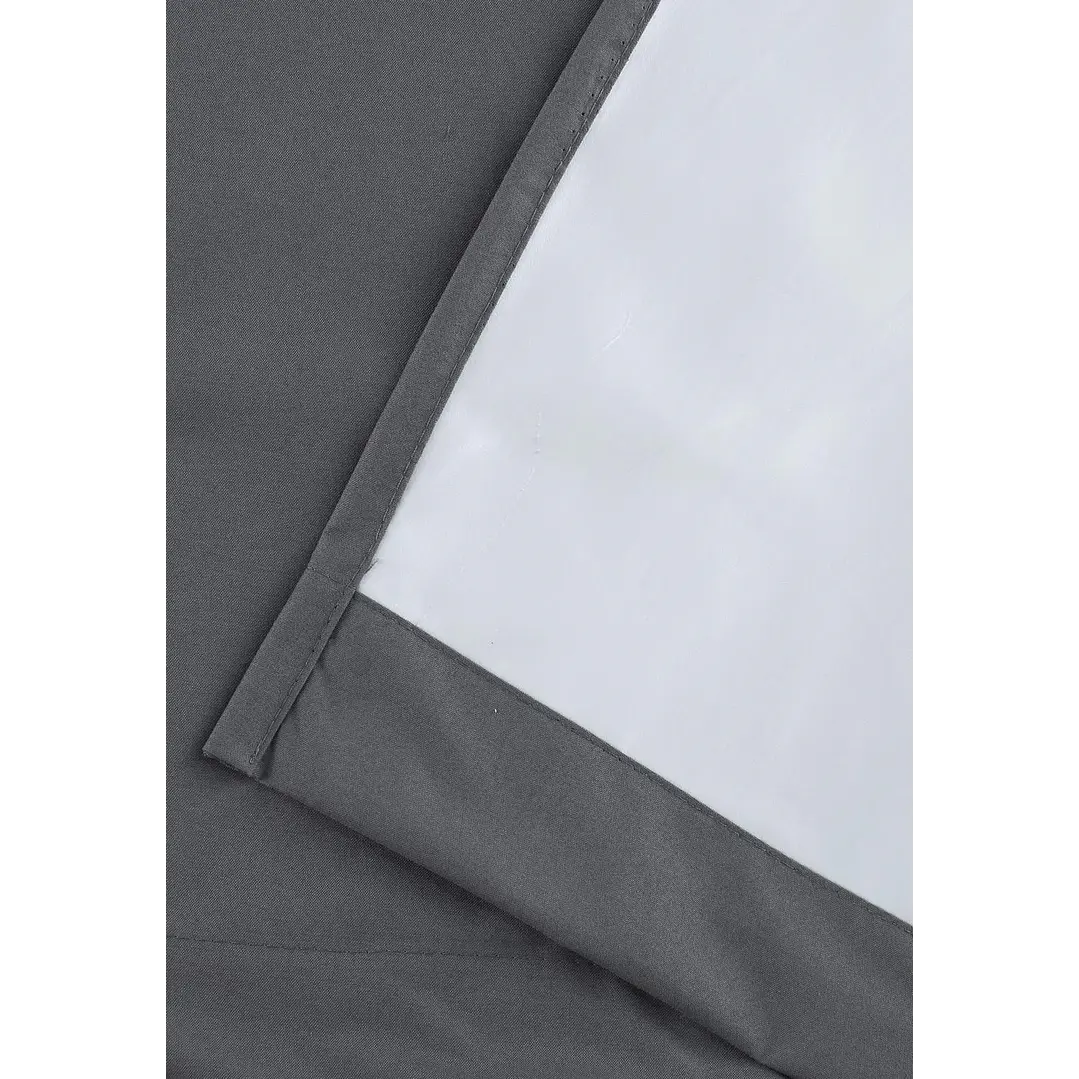 Cortina Blackout 100% Engomada Termica Tela Ligera 140x225 - Microfibra Premium - 2 Paños Negro 115