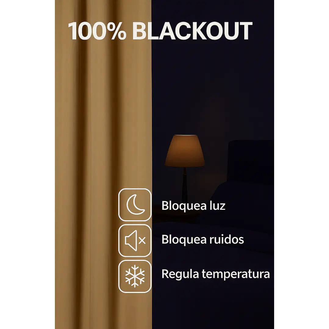 Cortina Blackout 100% Engomada Termica Tela Ligera 140x225 - Microfibra Premium - 2 Paños Negro 122