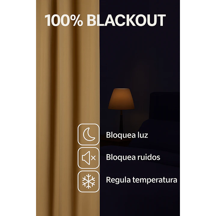 Cortina Blackout 100% Engomada Termica Tela Ligera 140x225 - Microfibra Premium - 2 Paños Negro 122