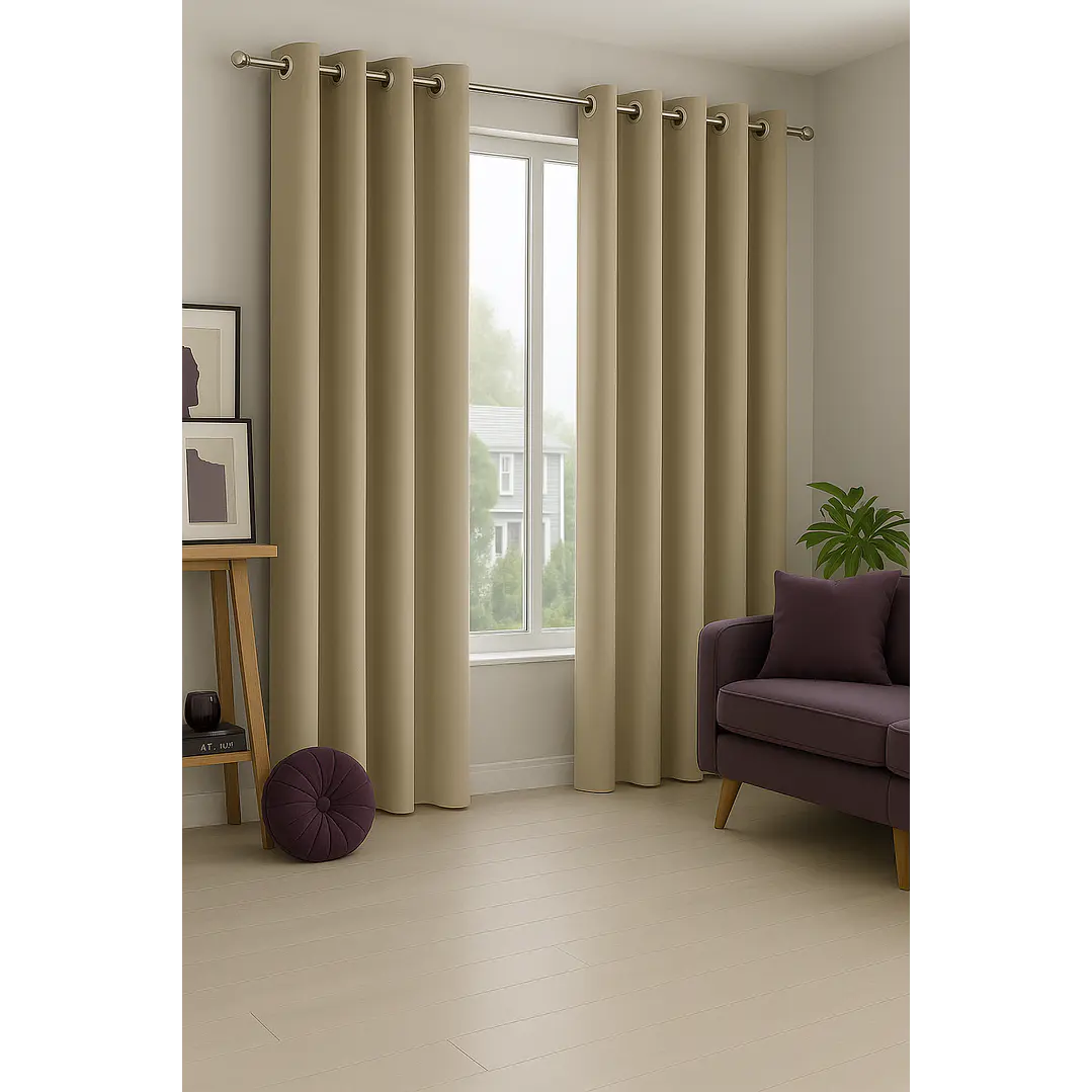 Cortina Blackout 100% Engomada Termica Tela Ligera 140x225 - Microfibra Premium - 2 Paños Negro 130