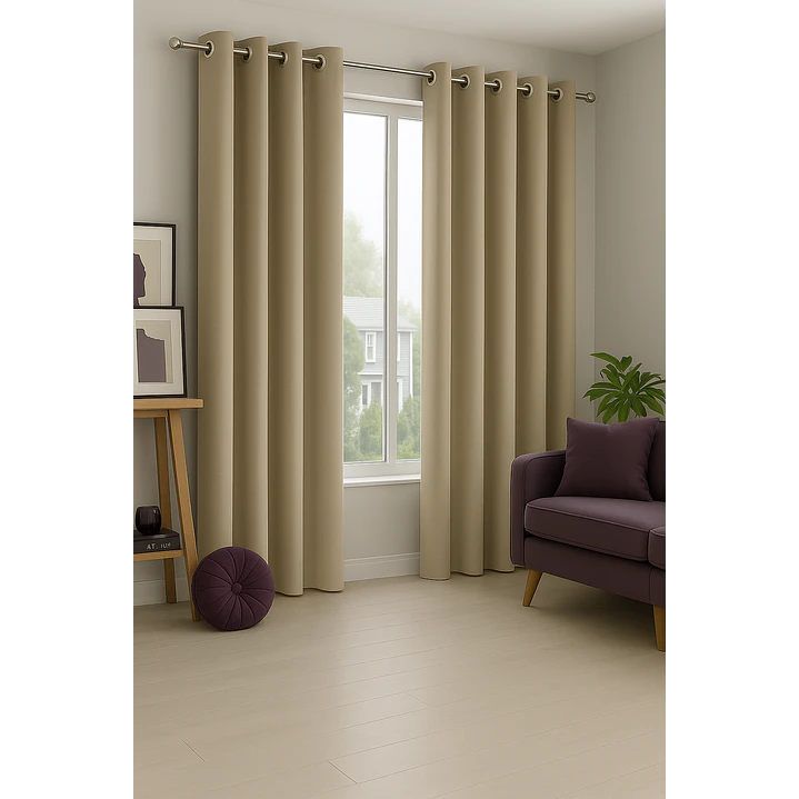 Cortina Blackout 100% Engomada Termica Tela Ligera 140x225 - Microfibra Premium - 2 Paños Negro 130